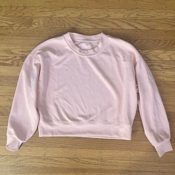 Lululemon Softstreme Perfectly Oversized Cropped Crew Flush Pink - Picture 2 of 4
